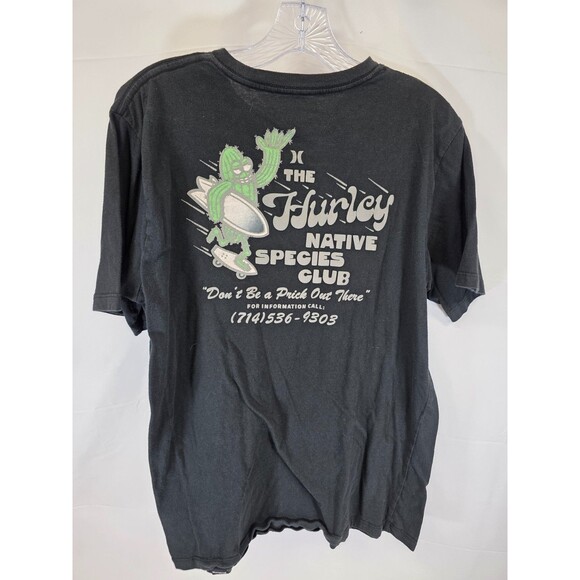 Men’s Black Hurley Shirt Sleeve T-Shirt Size M - Picture 4 of 6